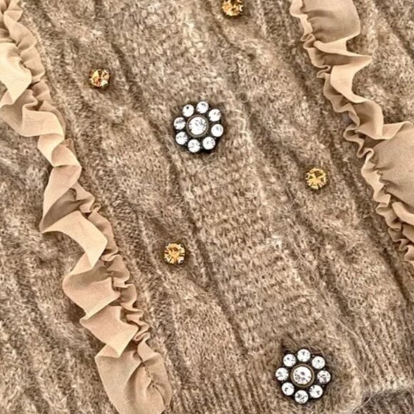 Brand New Maeve Short Sleeve Embellished Cardigan - Picture 11 of 12